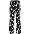 Valentino Printed Wool And Silk-blend Crepe Wide-leg Pants In White