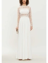SELF-PORTRAIT Embellished lace and crepe maxi dress,29331250