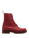 Red Valentino 30mm Comballet Leather Ankle Boots In Red