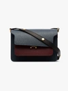 Marni Blue And Burgundy Saffiano Shoulder Bag In Blue