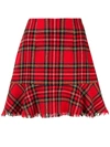 MACGRAW SILENCE CHECKED FLUTED HEM SKIRT