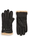 BARBOUR LEATHER GLOVES,MGL0013BK11