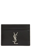 Saint Laurent Men's Monogram Credit Card Holder In Black
