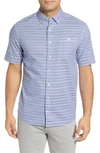 Johnnie-o Raleigh Hangin' Out Stripe Short Sleeve Button-down Shirt In Marlin