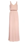 Show Me Your Mumu Kendall Soft V-back A-line Gown In Dusty Blush Crispdnu