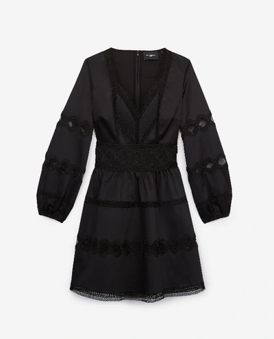The Kooples Short Black Dress With Lace Detailing