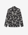 The Kooples Men's Long-sleeve Floral-print Shirt In Black/white