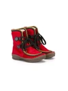 Pèpè Kids' Pony Fur Boots In Red