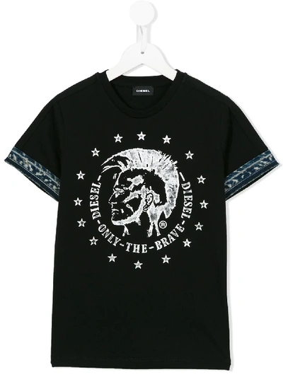 Diesel Kids' Tait T-shirt In Black