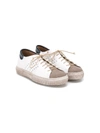 Pèpè Colour Panel Lace-up Sneakers In White