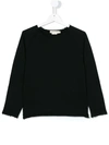 Andorine Frayed Edge Sweatshirt In Black