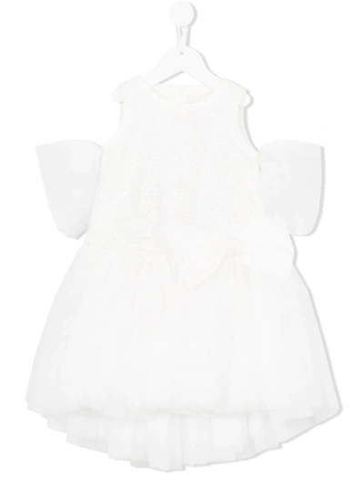 Loredana Kids' Embroidered Tulle Dress In White