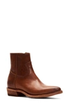 Frye Billy Inside Zip Womens Leather Pull On Ankle Boots In Caramel Leather