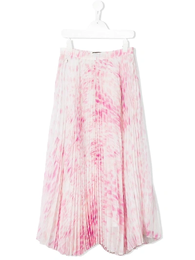 Roberto Cavalli Junior Kids' Printed Pleated Skirt In Pink