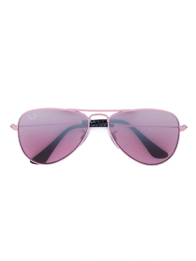 Ray-ban Junior Kids' Aviator Sunglasses In Pink