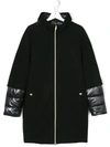 Herno Layered Hooded Padded Coat In Black