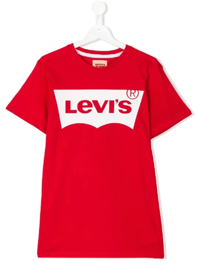 Levi's Kids' Logo Print T-shirt In Red
