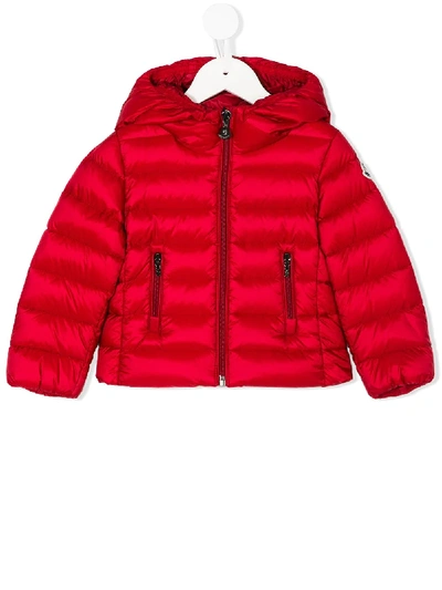 Moncler Kids' Daunenjacke Mit Kapuze In Red