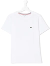 Lacoste Kids' White T-shirt For Boy With Crocodile
