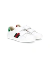 Gucci Teen Web-detail Touch-strap Sneakers In White
