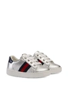 GUCCI LEATHER LOW-TOP WITH WEB