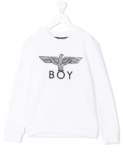 Boy London Kids' Logo Print Sweatshirt In White