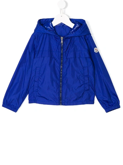 Moncler Kids' Jacke Mit Kapuze In Blue