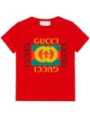Gucci Red T-shirt With Multicolor Frontal Press In Red