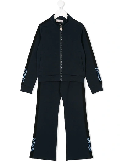 Moncler Kids' Zip-up Tracksuit In Blue