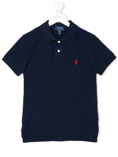 Polo Ralph Lauren Kids' Embroidered Logo Polo Shirt In Blue
