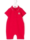 Moncler Babies' Logo Patch Romper In Red