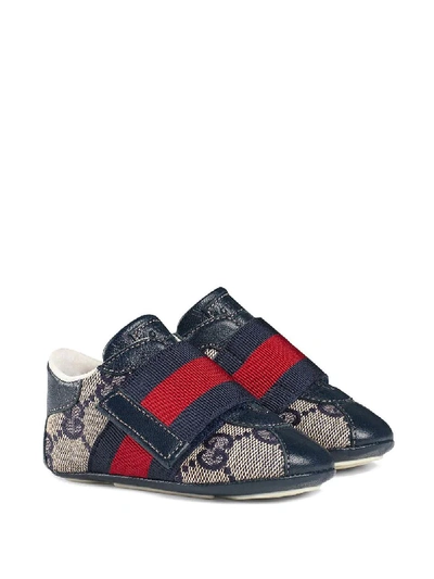 Gucci Baby Gg Web板鞋 In Blue