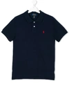 Polo Ralph Lauren Teen Logo Patch Polo Shirt In Blue