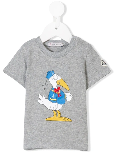 Moncler Babies' Sailor Duck Print T-shirt In Grey