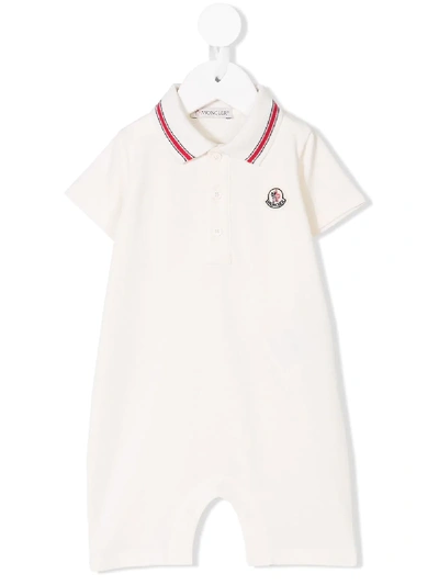Moncler Babies' Polo Shortie Romper In White