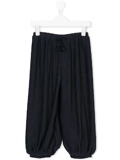 Chloé Kids' Wide-leg Trousers In Black