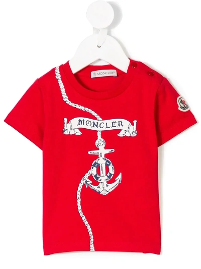 Moncler Babies' Printed T-shirt In Red