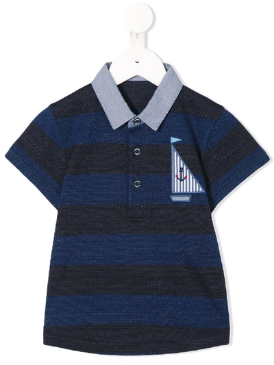 Familiar Kids' Striped Polo Shirt In Blue