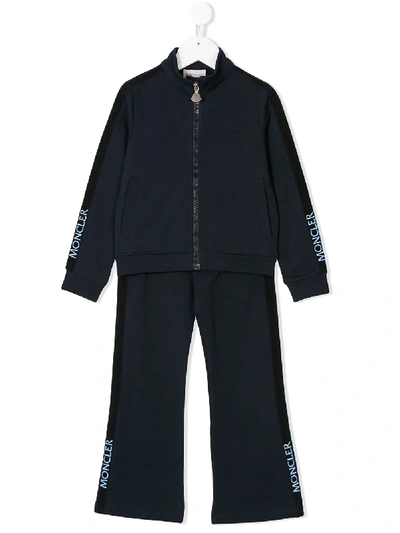 Moncler Kids' Logo Sleeve Tracksuit In Blue