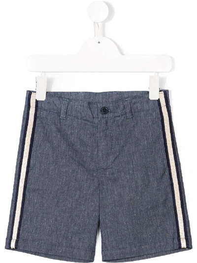 Moncler Kids' Stripe Panel Shorts In Blue