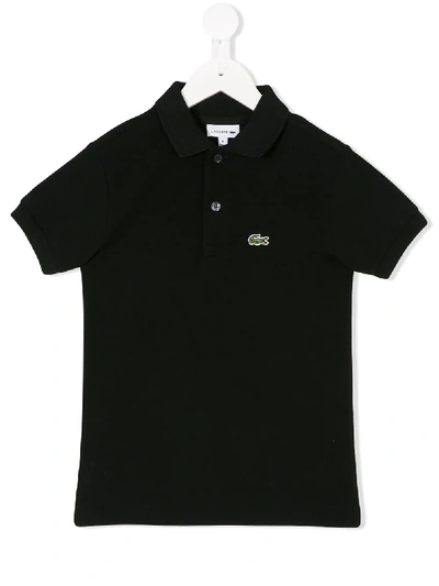 Lacoste Kids' 标志贴花polo衫 In Black