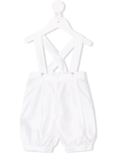 Il Gufo Babies' Crisscross Back Dungarees In White