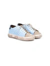 Pèpè Colour Panel Lace-up Sneakers In Blue