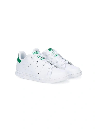 Adidas Originals Kids' Stan Smith Leather Sneakers In White