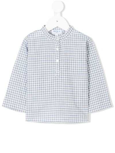 Siola Babies' Gingham Print Shirt In Blue