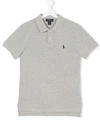 Ralph Lauren Teen Poloshirt Mit Logo-stickerei In Grey