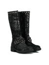 ROBERTO CAVALLI JUNIOR TEEN METALLIC KNEE HIGH BOOTS