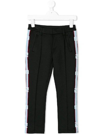 Fendi Kids' Tailored Regular Trousers In Black