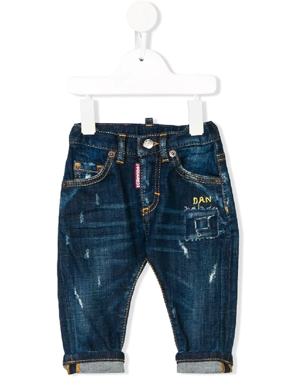 Dsquared2 Babies' Distressed Detail Jeans In Blue