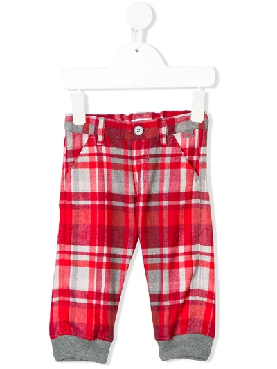 Il Gufo Babies' Checked Trousers In Red